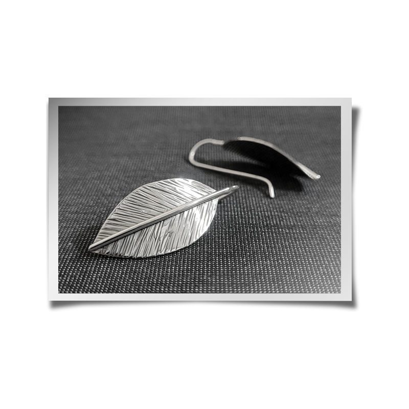 Leafy Hook Dangly Earrings