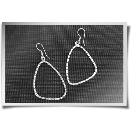 Hammered Quirky Triangle Earrings