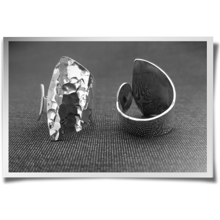 Asymmetrical Hammered Ring