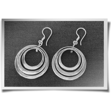 Swirly Circle Trio Earrings