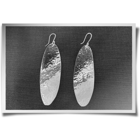 Large Hammered Oval Earrings