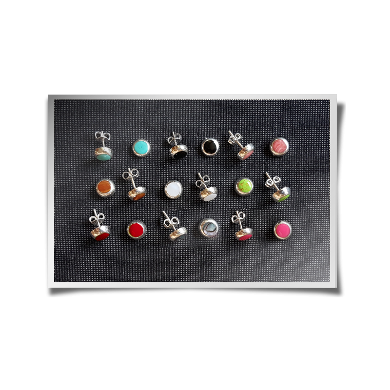 Small Round Coloured Studs